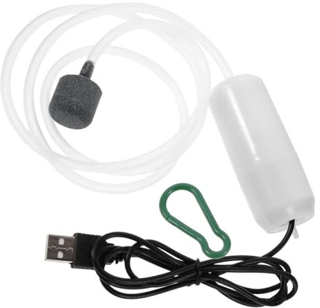 MERRYHAPY USB-Sauerstoffpumpe für Aquarien Mini-Luftpumpe elektrischer -Luftbelüfter Größe weiß Lange Lebensdauer Kohlebürste zufällige Farbe