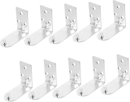 ERINGOGO 10 Stück Feuerlöscher Haken Feuerlöscher Für Boot Winkelträger Rustikale Regalklammern Wasserlöscher Hurrikan-Gurt Ecktischverbinder L Halterungen Für Holz Glasschrank Eisen Silver