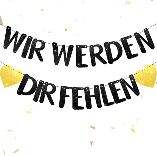 TianYueXi 2 m Lange Abschied Kollegen Ruhestand Deko Girlande - Wir Werden Dir Fehlen Rente Banner - Rente Deko für Kollegin/Rentnerin/Rentner, Wir Will Miss You Party