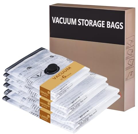 Sacs de Rangement Sous Vide 6 Pièces, Réutilisables Housses de Rangement Sous Vide (2 * 80x60cm, 2 * 50x40cm, 2 * 40x40cm), Vacuum Storage Bags pour Literie, Couettes, Couvertures et Voyage