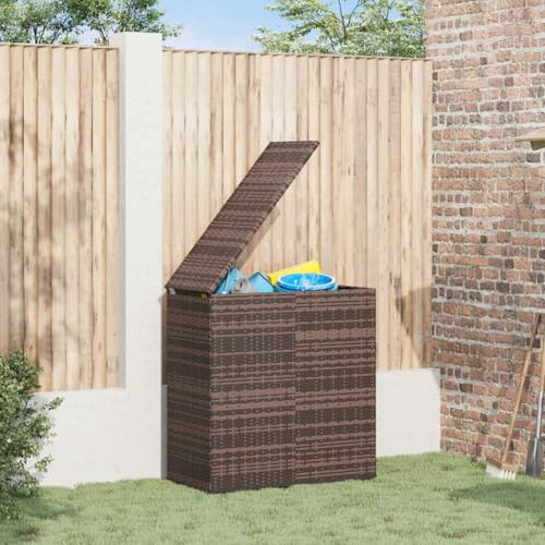 Genérico Baúl de Cojines para jardín de ratán PE Negro 100x49x103,5 cm,Mobiliario,Muebles de jardín,Cajas de almacenaje para exteriores-317224