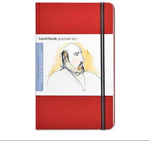 Speedball Drawing Journal Book 5.5 x 8.25 Portrait Vermilion Red, Art Sketch Paper For Pen, Ink, Pencil, Markers, For Adult, Kid