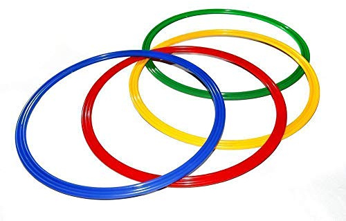 Boje Sport Lot de 4 cerceaux de Gymnastique Plats/cerceaux de Coordination Plats, Ø ca. 50 cm, 4 Couleurs - 4X R50ybrg