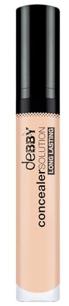 deBBY, concealerSOLUTION LONG LASTING, Correttore Occhiaie Fluido a Lunga Tenuta, Minimizza Discromie e Imperfezioni, Texture Cremosa e Levigante, Risultato Naturale, Colore 03 Natural