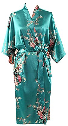 Ladies Plus Loose Satin Kimono Robe Dressing Gown Wedding Bridesmaid Sleepwear Bathrobe UK Size 8-24
