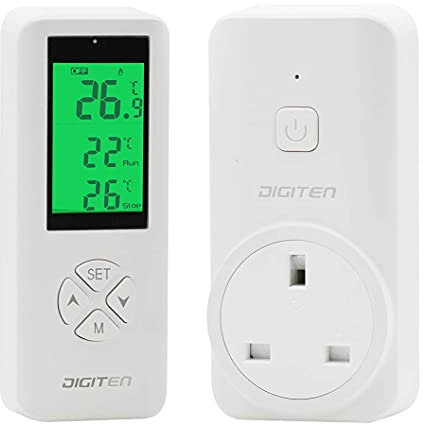DIGITEN WTC100 Wireless Temperature Controller Plug in Outlet Greenhouse Heater Remote Control Reptile Thermostat Heating Cooling Mode for Homebrewing Wine Cellar