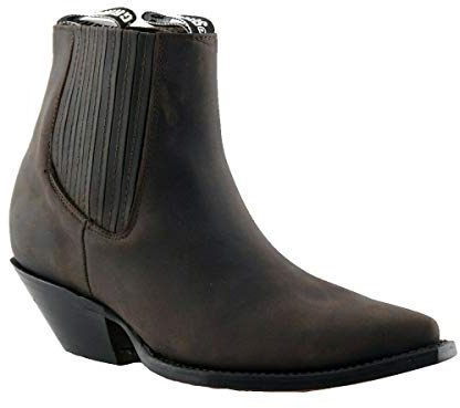 Grinders Unisex Mustang Brunt Läder Western Cowboy Dancing Stövlar 7, Brun, 39.5 EU