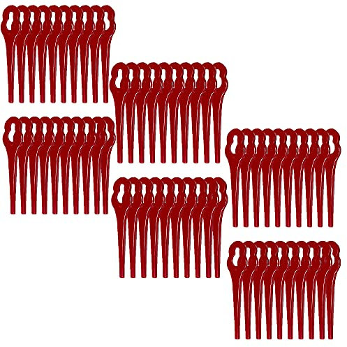 Ersatzmesser passend für Grizzly Tools Akku Rasentrimmer CT2000 Akku Sense Freischneider Rasen Kantenschneider Trimmermesser Nylonmesser (60 Stück)