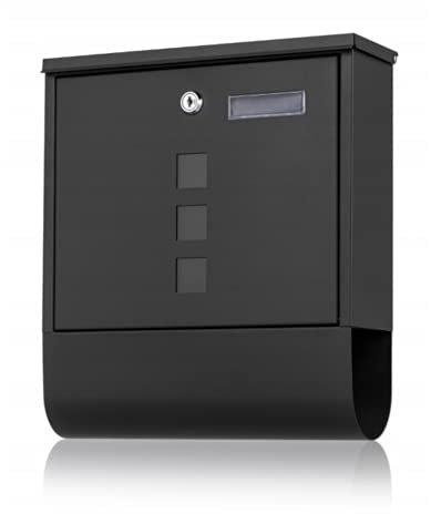 Virone Haiti Boîte aux Lettres avec Porte-Journaux et Porte-Nom, Acier Galvanisé (Le Noir)