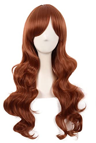 MapofBeauty 28 Pollic/70 cm Cosplay Lunga Capelli Ricci Della Signora Di Modo Parrucche (Ginger Arancione)