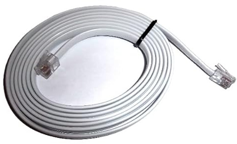 Câble de combiné téléphonique RJ10 RJ9 RJ22 4P4C – Différentes longueurs (longueur du câble droit – 5 m)