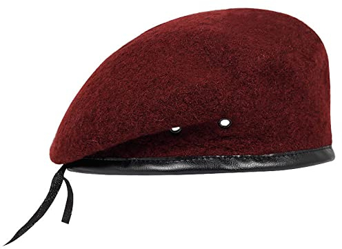 oonui Gorras De Hombre Boinas Militares Especiales Gorras para Hombres Gorros del Ejército Al Aire Libre Transpirable Soldado Entrenamiento Boinas Militar, Rojo Vino, Talla Única