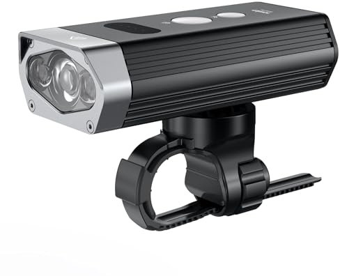 TOWILD 2000 Lumens Bicycle Headlights - 5200mAh USB Rechargeable Bike Front Light,Super Bright LED MTB Light IPX6 Waterproof Focus Beam & Flood Beam Front Headlight for Road & Mountain Riding