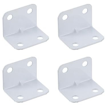 QUARKZMAN Tiroir Serrure Gâche Plaque x 4pcs Métal Angle pour Maison Bureau Armoire Placard Tiroir, [Blanc]