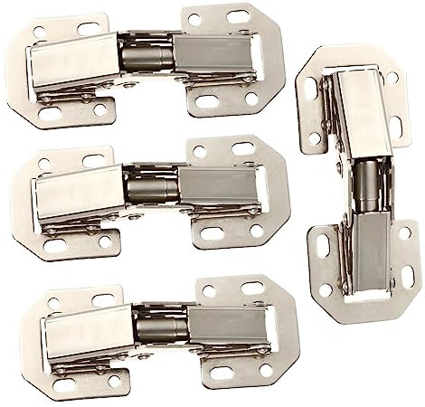 OSALADI Cerniere Per Armadi Cerniere Per Mobili in Acciaio Laminato a Freddo Sovrapposte Senza Apertura Set Da 4 Pezzi Con Viti Per Cucina e Mobili Casa