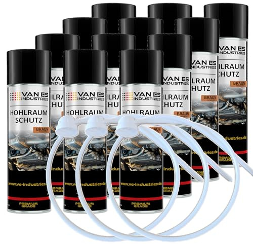 VE-INDUSTRIES 12x Hohlraumschutz Spray 500ml Wachs inklusive 60cm Sonde