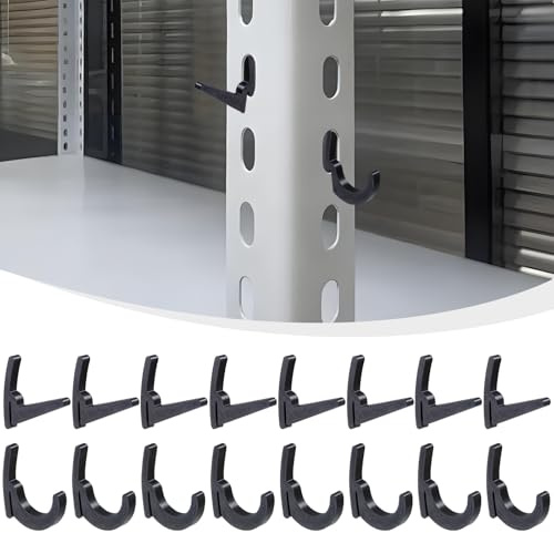 KIBBEH 16 ganci a L e ganci a J per scaffali da garage e scaffali industriali, compatibili con slot per buchi della serratura, resistenti ai raggi UV, supporta fino a 18 kg