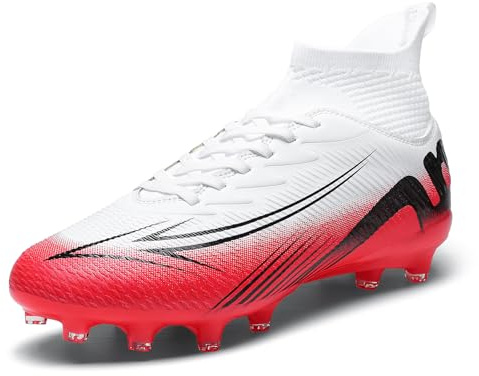 Up run Soccer Cleats for Mens Womens High Tops Lace Up Unisex Football Shoes Indoor Turf Soccer Shoes AG FG TF for Beginners to Advanced Players