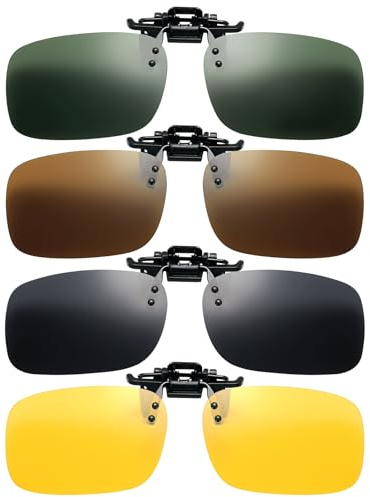 Solisara 4PCS Clip Lunettes Polarisant, Solaire Polarisé Foncé Lunettes Vue