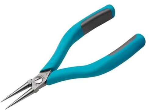 Weller Erem 2443P 5 3/4 Fine Round Nose Plier with Smooth Jaws and Ergonomic Handles, Silver, Blue