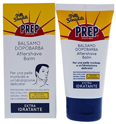 Prep, Balsamo Dopobarba Extra Idratante, Per Pelli Sensibili, Formula Delicata, Senza Alcol, 75ml