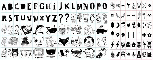 Ai-life 110Pcs DIY Décoratif Panneaux de Cinéma pour A4 LED Lumineuses Cinéma Boîtes, Spéciaux Décoratifs Symboles Animaux pour l'utilisation avec la Boîte Cinématique de Format A4