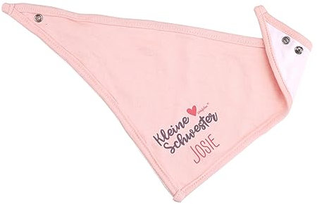 Striefchen® Rosa Dreieckstuch - Kleine Schwester/Große Schwester - mit Namensaufdruck Rosa Kleine Schwester
