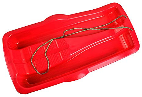 Schlitten Kinderschlitten BOB MINIBOB Kunststoff Rodel UFO 5 Farben Schneespaß (Rot)