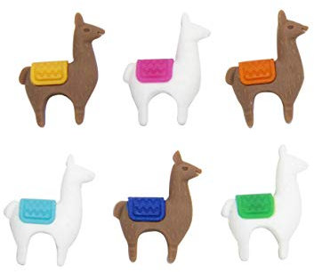 Winkee - Lama Glasmarker 6er Set | Lustige Glasmarkierer für Trinkgläser | Party Weinglas Marker | Markierer an Glasrand | Lustiges Geschenk für Party, Weihnachten, Geburtstag, Valentinstag, Ostern