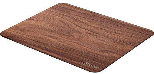 InLine® 55477W WoodPad, äkta trämusmatta, valnöt, 240 x 200 mm