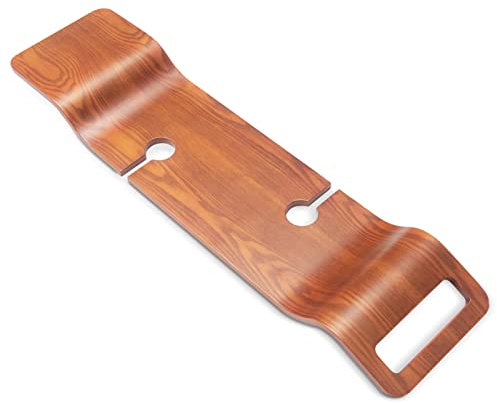 BagnoLusso Corsica Luxury Wood Tub Caddy, Walnut Color, Comfortable Bath with 2 Wine Glass Holders, Fits Most Freestanding Tubs