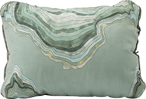 Therm-a-Rest Coussin Compressible et resserrable pour Camping et randonnée, Taille S, 30,5 x 40,6 cm, Vert Sauge Motif topographie ondulations