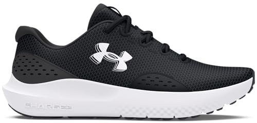 Under Armour UA Charged Surge 4 Zapatos de deporte para hombre, ligeras y transpirables deportivas de hombre, color negro/gris antracita/blanco