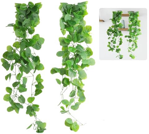 VFANDV Plante Artificielle Tombante, 2 Pièces Plantes Artificielles Suspendues Feuilles D'eucalyptus, Plantes Artificielles Interieur pour la Maison Jardin Intérieur Décoration Extérieure - 105CM
