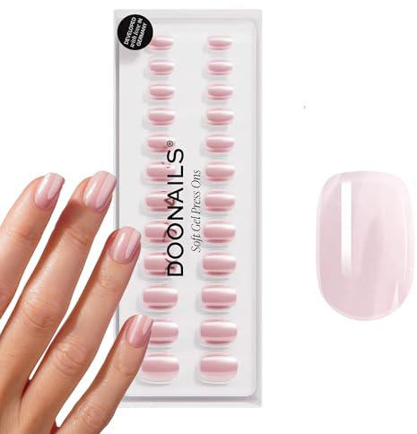 DOONAILS Soft Gel Press On Nails 30er Set Jetset Extra Short Square Form Chrome Nägel zum Aufkleben in Salonqualität Fake nails soft gel Extra Short Natürliches & angenehmes Tragegefühl