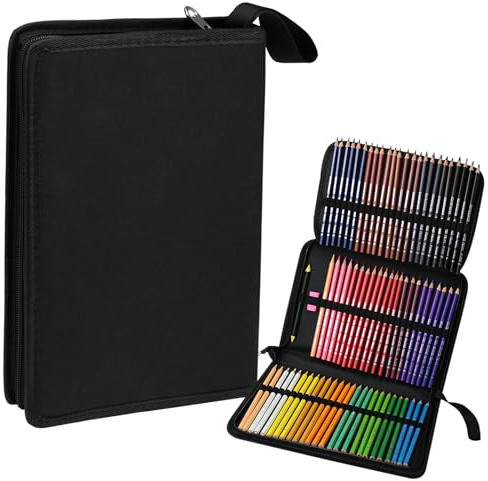 WhizNook Estuche con 72 Ranuras Portalápices, Estuches Gran Capacidad con Asa, para Guardar Bolígrafos de Gel, Lápices de Colores