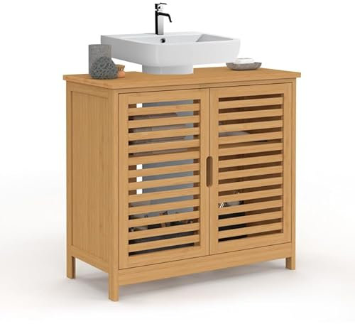 IDMarket - Meuble sous lavabo Salle de Bain Bambou BEA