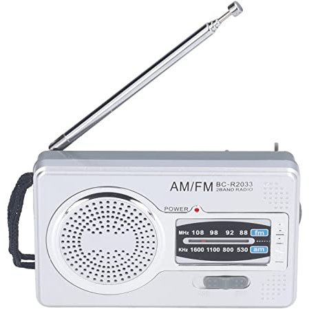 Radio Portatil Pequeña Radio Am FM para Entretenimiento Al Aire Libre y Interior, Acampar, Viajes, Alimentado por Batería (BC-R2033)
