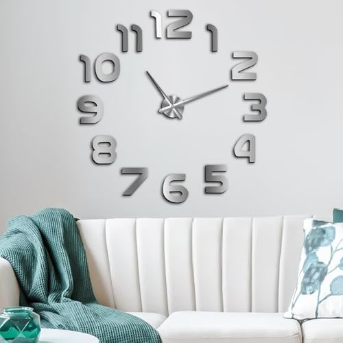 Moderno reloj de pared Mute Diy grande, reloj de pared 3D, relojes de pared DIY pegatinas modernas, 3d acrílico relojes de pared decoración de pared, pegatinas de pared, relojes de pared para sala de
