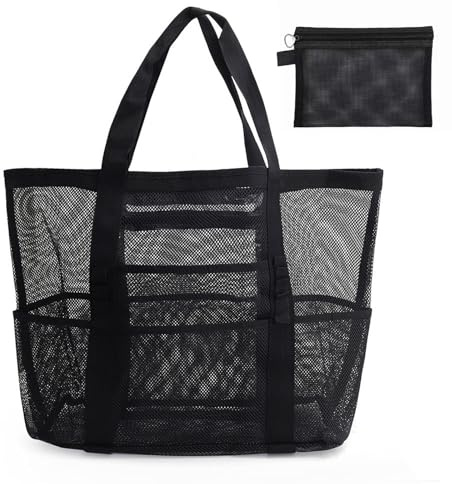 MLPKOI Grand Sac de Plage Femme, Sac Cabas avec Poches, sSac Jouet Plagee, Beach Bag, Panier Plage Pliable pour Femme, Homme, Rangement Pour Jouets Beach Convient pour les voyages