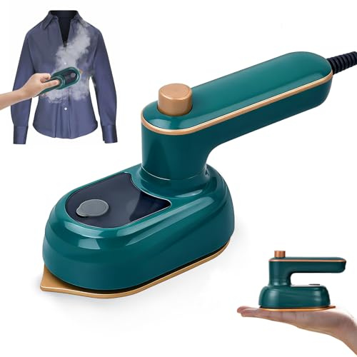 Herbst Mini ferro da stiro a vapore, da viaggio, pieghevole, portatile, ferro da stiro a vapore, in ceramica, antiaderente, con serbatoio dell'acqua da 50 ml, piccolo ferro da stiro a vapore per uso