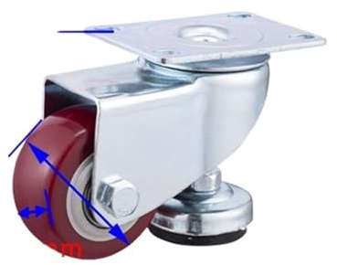 1 styck 1,5 tum/2,5 tum/3 tum/4 tum, horisontellt justerbart PVC-styrhjul med fotskål (2,5 tum)
