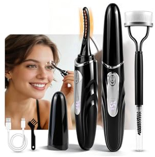 Piegaciglia Riscaldato Elettrico, Riscaldamento Rapido con 4 Modalità di Temperatura, Accurate Temperature Control Electric Eyelash Curler Heated, Arricciacapelli Riscaldato USB Per Tutte le Ciglia