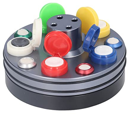 Professional Watch Repair Oil Cups, Rotary Five Oil Dip Cup Set with Dust Covers, Aluminum Alloy Turntable Tool for Watchmakers and Horology Enthusiasts