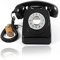 GPO 746 Retro Festnetztelefon im Stil der 70er Jahre mit Druckknopf-authentischer Klingelton- Schwarz
