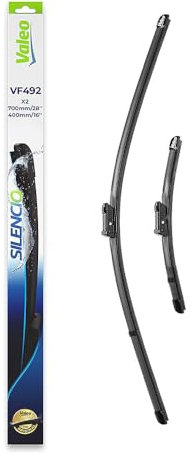VALEO Silencio Wischer - VF492 - Leistungsstarke, hervorragende Sicht auf der Straße, einfache Montage - originale Flachblätter 700mm/400mm - Vorne - Set mit 2 Wischerblättern - 574692