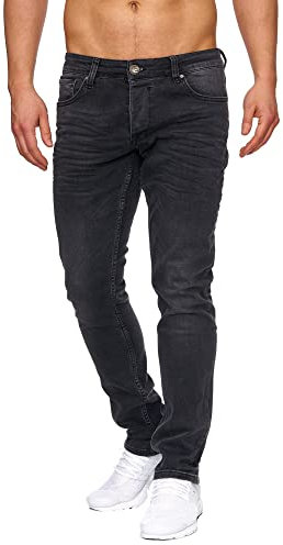 Tazzio Jeans Herren Slim Fit Stretch Jeanshose Hose Denim 16533 (34/32, Schwarz)