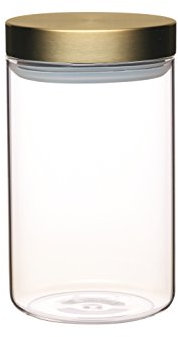 MasterClass Luftdichtes Glasgefäß zur Lebensmittelaufbewahrung mit Messingdeckel, transparent, 1 L (1.75 pts)