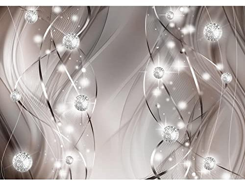 Runa Art Papel tapiz fotográfico Resumen de diamante 352 x 250 cm Lana Fondo De Pantalla XXL Moderna Decoración De Pared Sala Cuarto Oficina Salón beige 9428011b