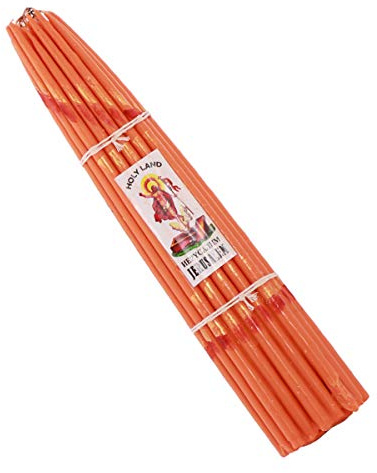 NKlaus candela d'altare candela rituale Jerusalem 33 candela arancione 39128